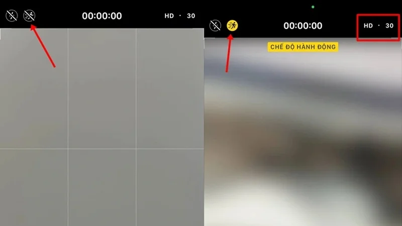 Thao tác bật tắt tính năng trên giao diện camera
