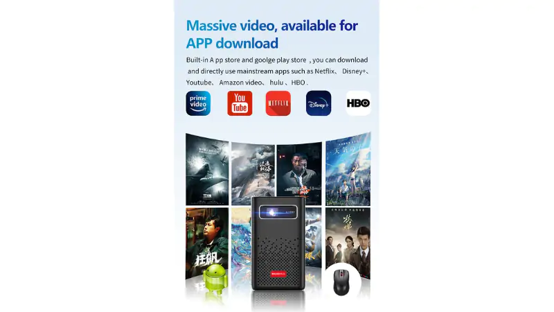 Hệ điều hành Android tích hợp trên máy chiếu MicroPack DLP Projector MPJ-01 Pro