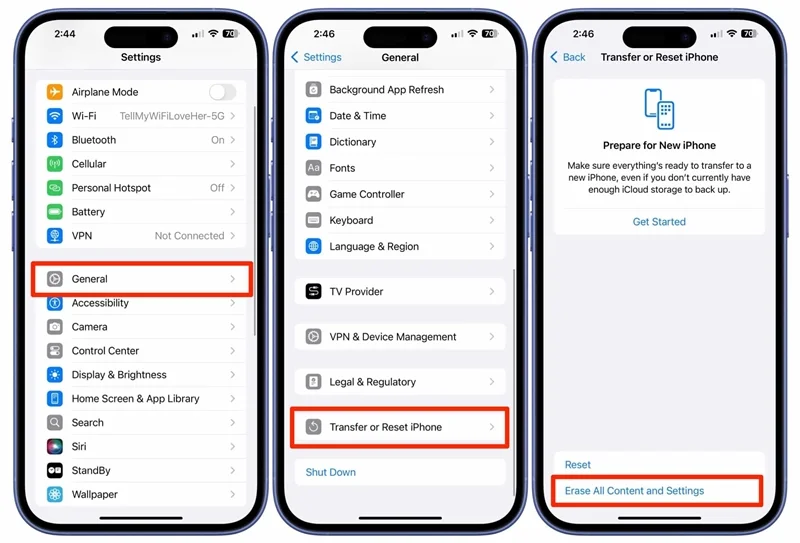 Thao tác thực hiện trên hệ điều hành iOS 15 trở lên