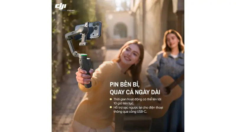 Thời lượng pin 10 giờ đảm bảo tác nghiệp dài ngày
