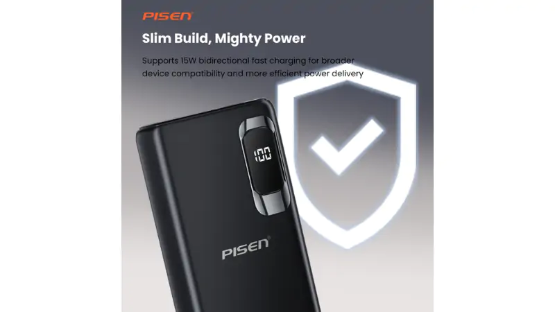 Pin sạc dự phòng Pisen 10000mAh 15W Fast Cube TP D266