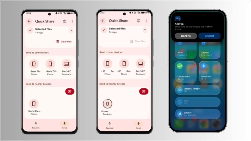Các bước bật Quick Share trên vivo X300 Ultra để kết nối với iPhone