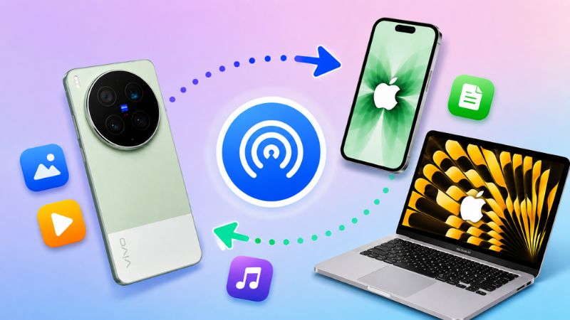 Vivo X300 Ultra hỗ trợ chia sẻ file trực tiếp với iPhone tương tự AirDrop qua tính năng Quick Share