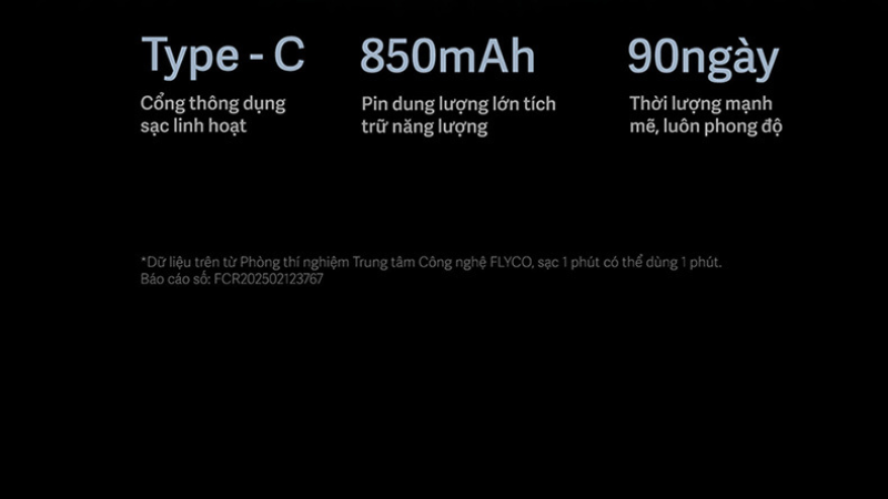 Thời lượng pin ấn tượng cho nhu cầu sử dụng dài hạn