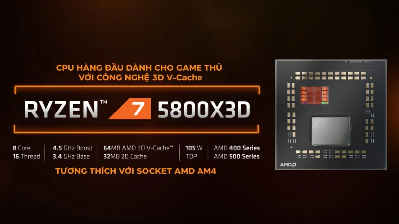 Thông số kỹ thuật của Ryzen 7 5800X3D