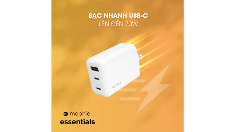 Sạc nhanh USB-C lên đến 70W