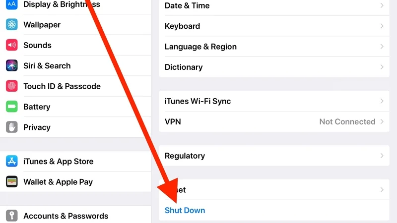 Cách tắt nguồn iPad không cần dùng phím cứng