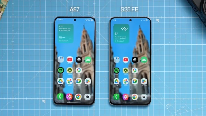Sự khác biệt màn hình giữa Galaxy A57 và Galaxy S25 FE