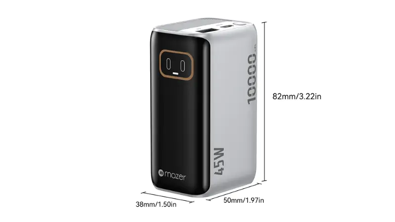 Pin sạc dự phòng 10.000 mAh PD45W Mazer PowerCharge RLink tích hợp cáp Type-C