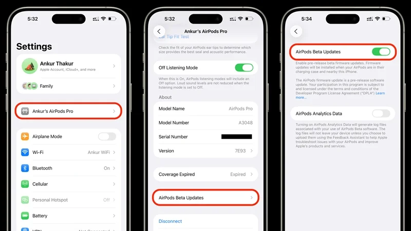 Hướng dẫn cách cập nhật firmware beta cho AirPods