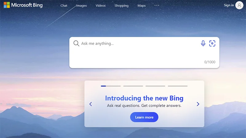 Microsoft Bing AI Search Choice là gì?