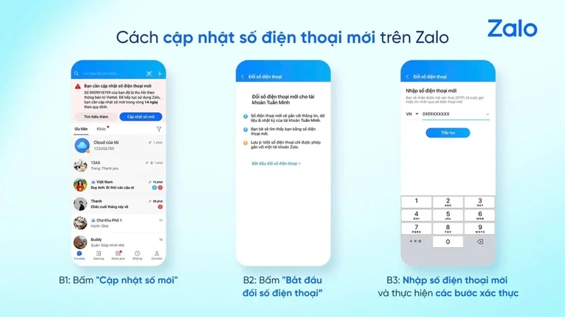 Hướng dẫn cập nhật số điện thoại mới trên Zalo