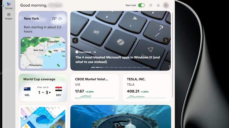 Widgets được tinh giản, giảm làm phiền người dùng