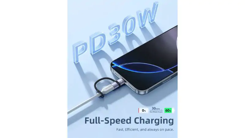 Hiệu suất sạc nhanh Power Delivery 30W