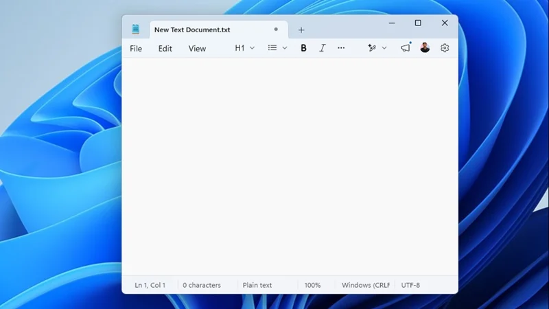 Notepad được tăng tốc và nâng cấp tính năng tìm kiếm