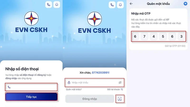 Hướng dẫn đăng nhập ứng dụng EVN CSKH trên điện thoại