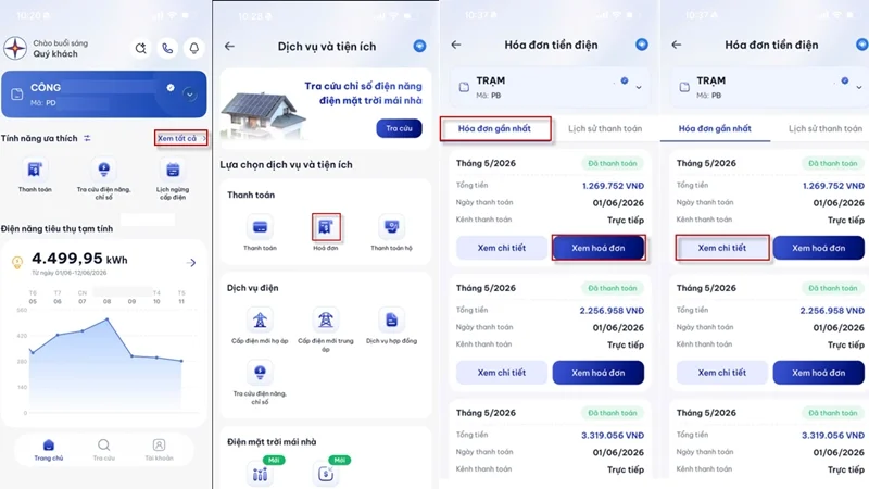 Cách sử dụng EVN CSKH để tra cứu tiền điện