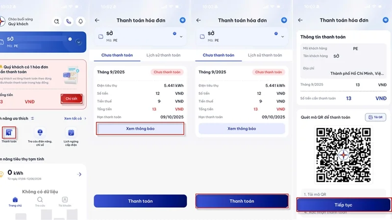 Hướng dẫn thanh toán tiền điện trên EVN CSKH