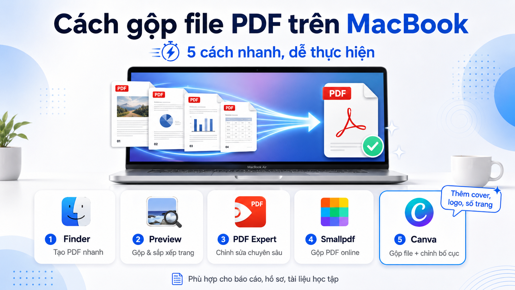 công cụ ghép file PDF của Canva