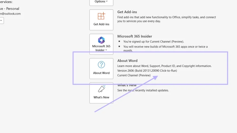 Cách kiểm tra Microsoft 365 trên máy đang là Microsoft Store hay Click-to-Run