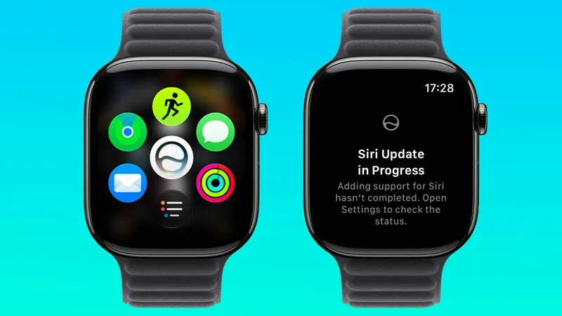 Cách mở Siri AI: bấm Digital Crown, app Siri nằm giữa lưới ứng dụng