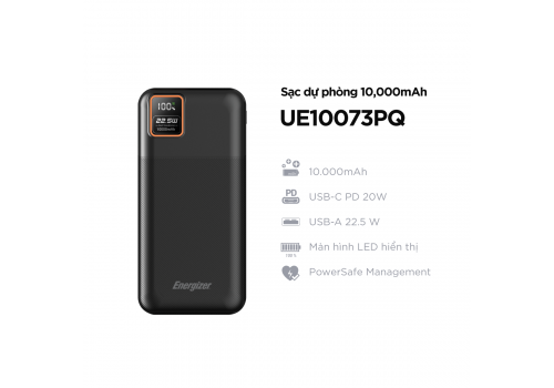 Pin sạc dự phòng Energizer UE10073PQ có LED