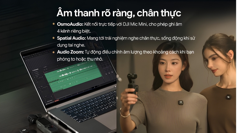 OsmoAudio ghi âm 4 kênh nâng cấp từ thu stereo