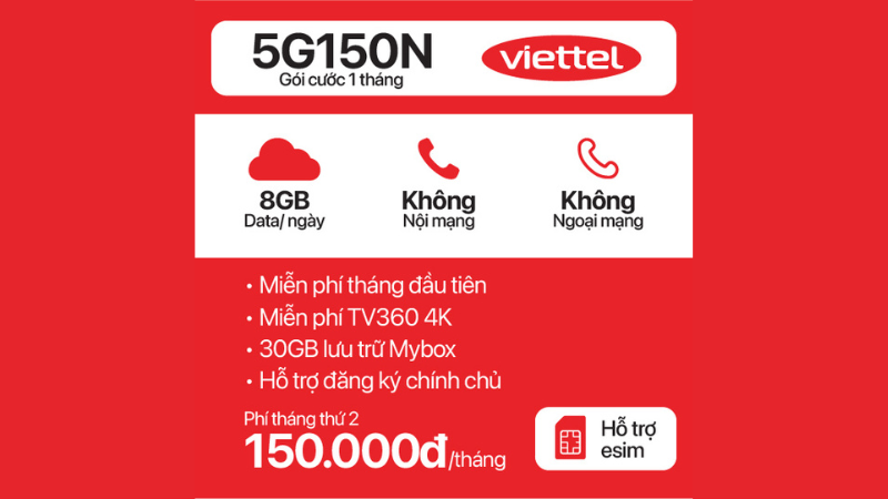 Sim 5G Viettel 5G150N
