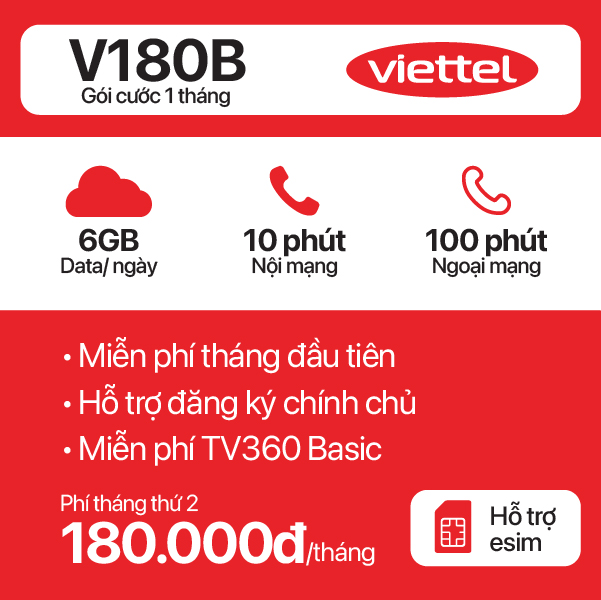Sim Viettel V180B