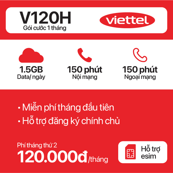 Sim 4G Viettel V120H