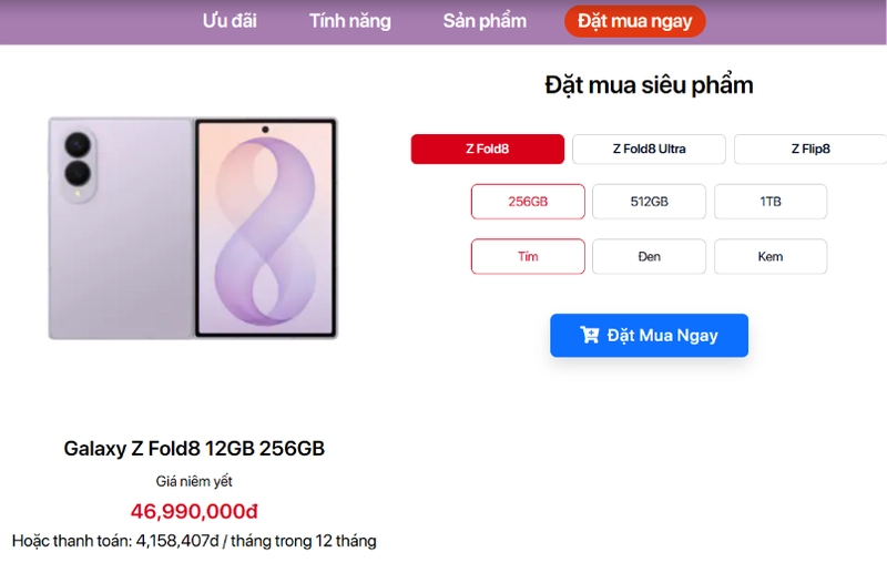 Bước 1: Lựa chọn phiên bản và màu sắc