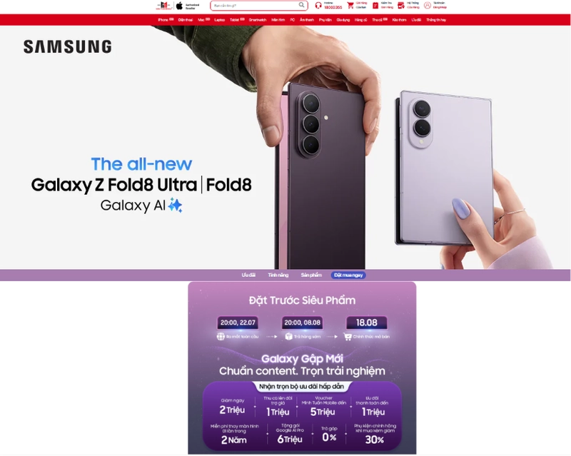 Hướng dẫn các bước đặt hàng Galaxy Z8 Series