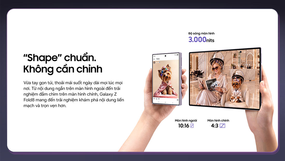 Màn hình chính 7.6 inch tỷ lệ 4:3 dùng tấm nền Dynamic AMOLED 2X