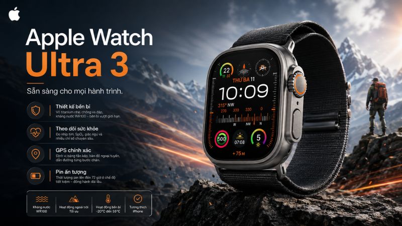 Apple watch ultra 3 mạnh mẽ và bền bỉ