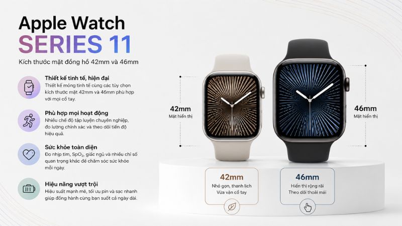 Phân loại theo kích thước mặt 42mm và 46mm