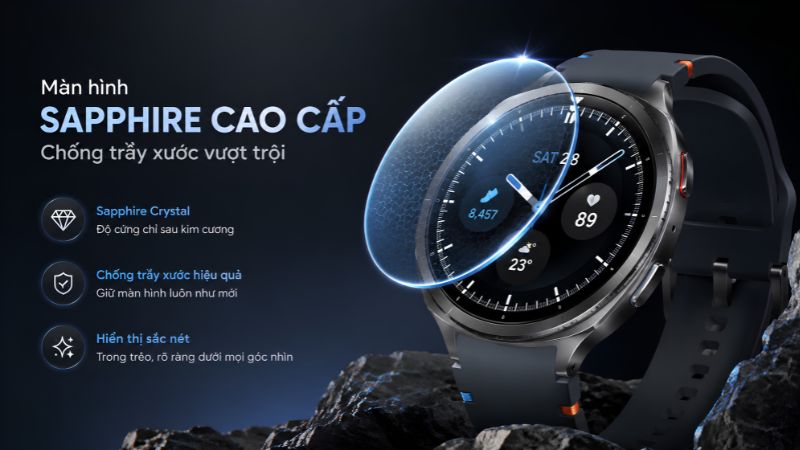 màn hình Sapphire cao cấp chống trầy xước 