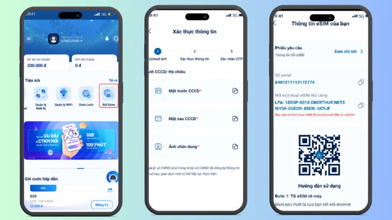 Khách hàng có thể chuyển SIM MobiFone sang eSIM trên ứng dụng My MobiFone