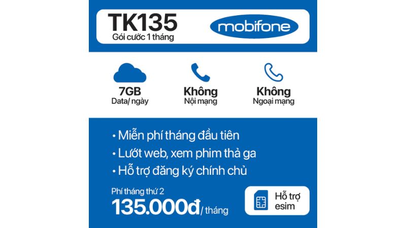Sim 4G Mobifone TK135