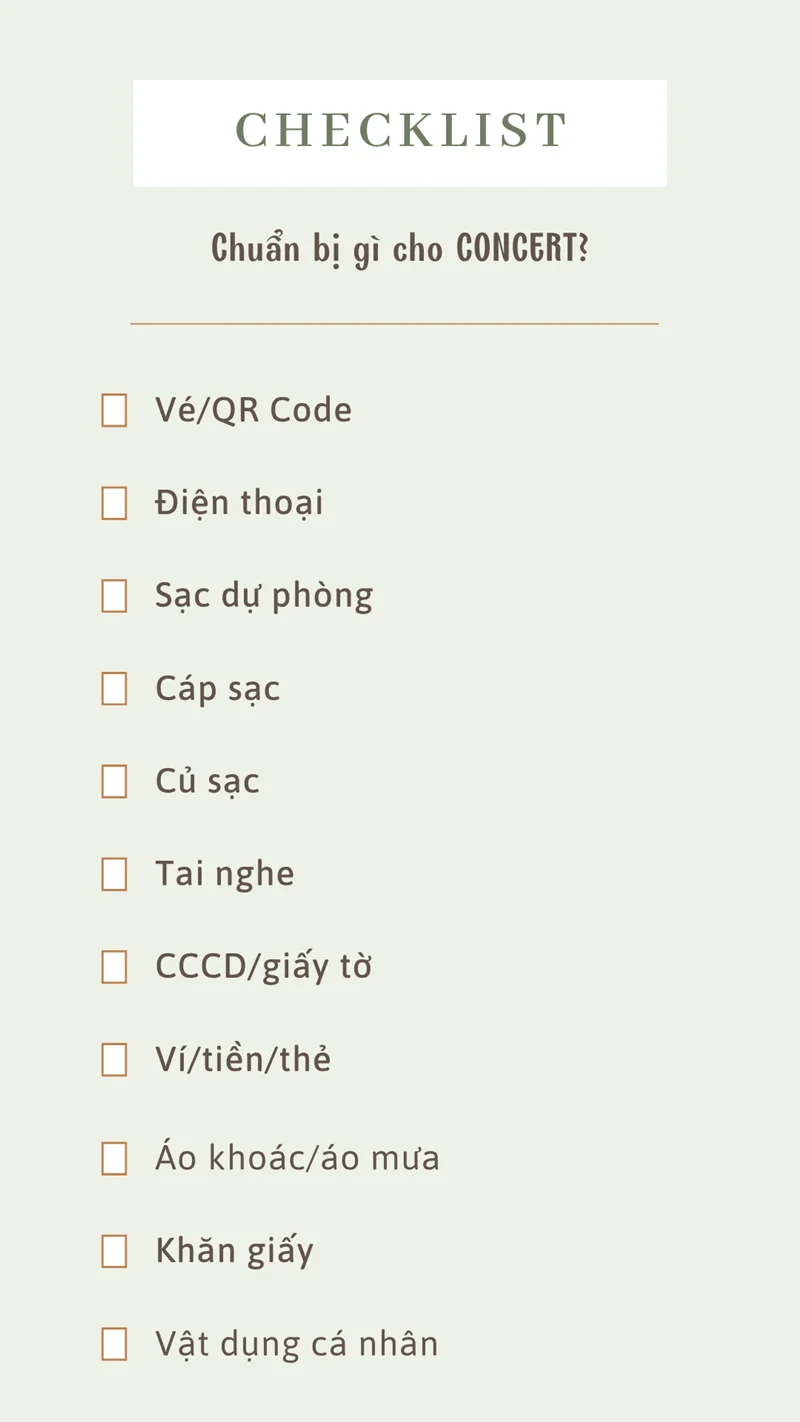 Lưu ngay Checklist đi concert nhanh trước khi rời nhà