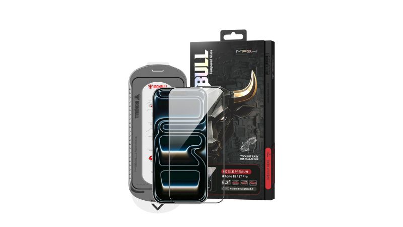  kính cường lực iPhone 18 Pro 17 Pro Mipow IRONBULL có khay dán