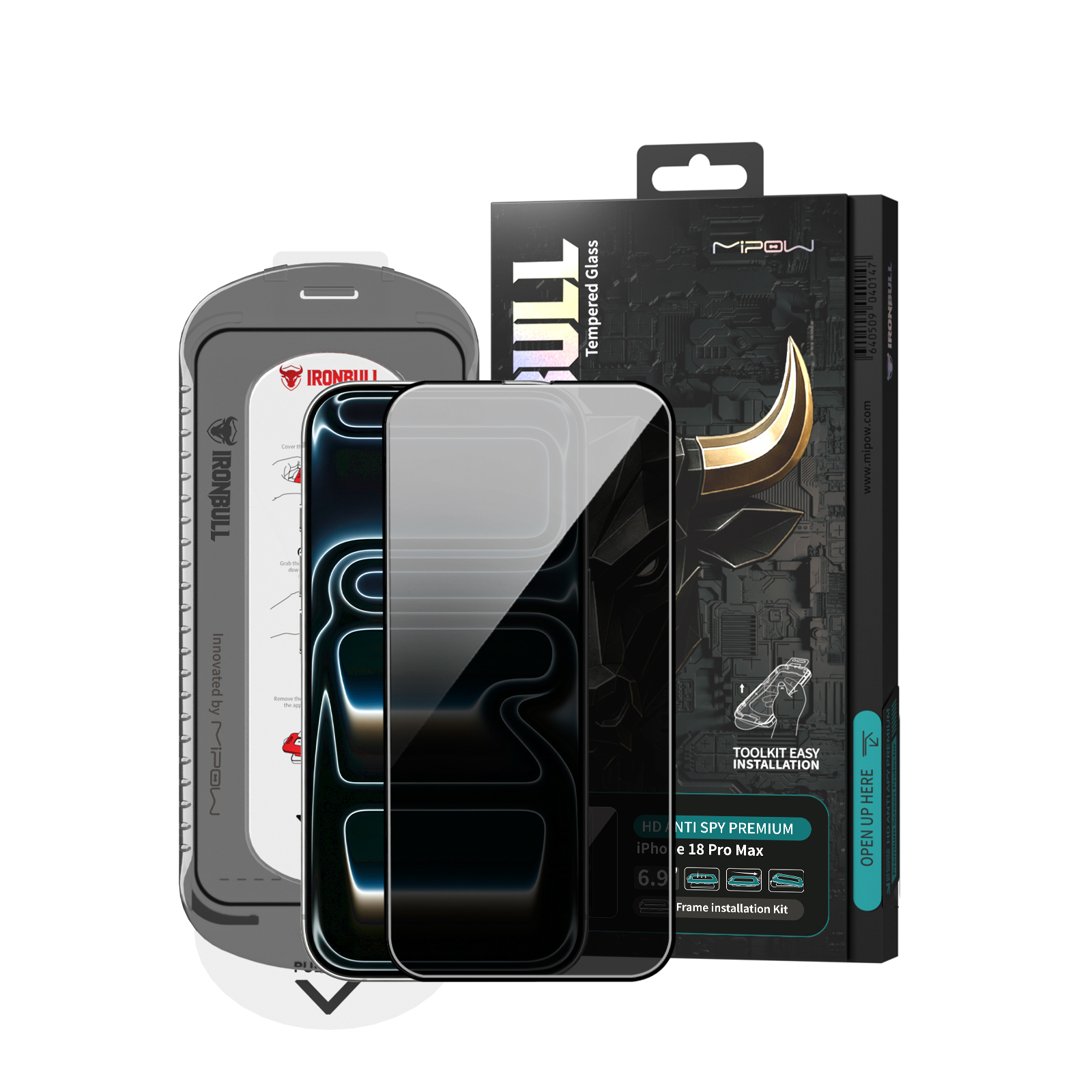 Dán kính cường lực chống nhìn trộm iPhone 18 Pro Max Mipow IRONBULL