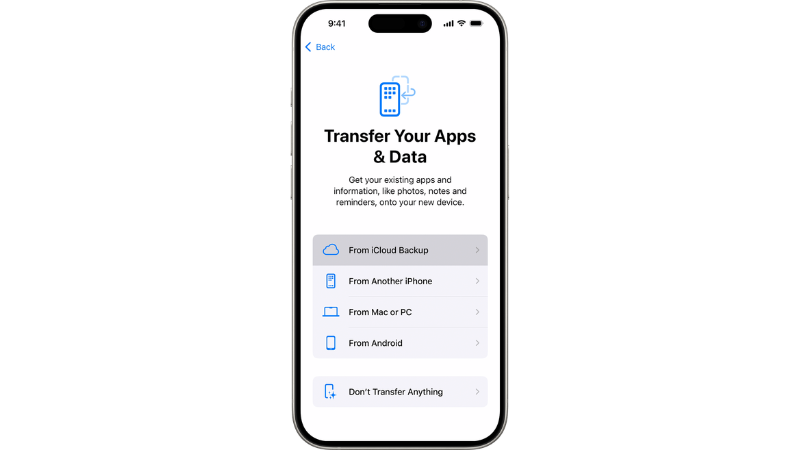 Cách chuyển dữ liệu sang iPhone 18 Pro bằng iCloud