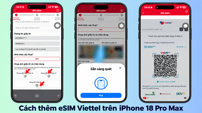 Cách thêm eSIM Viettel trên iPhone 18 Pro Max