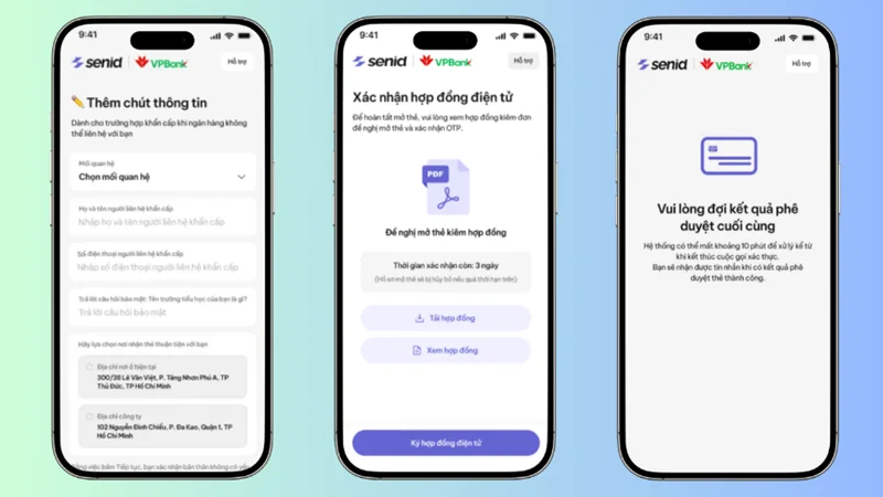 Quy trình mở thẻ VPBank trên SENID