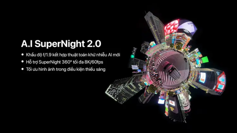 Ghi hình thiếu sáng tốt hơn với AI SuperNight 2.0