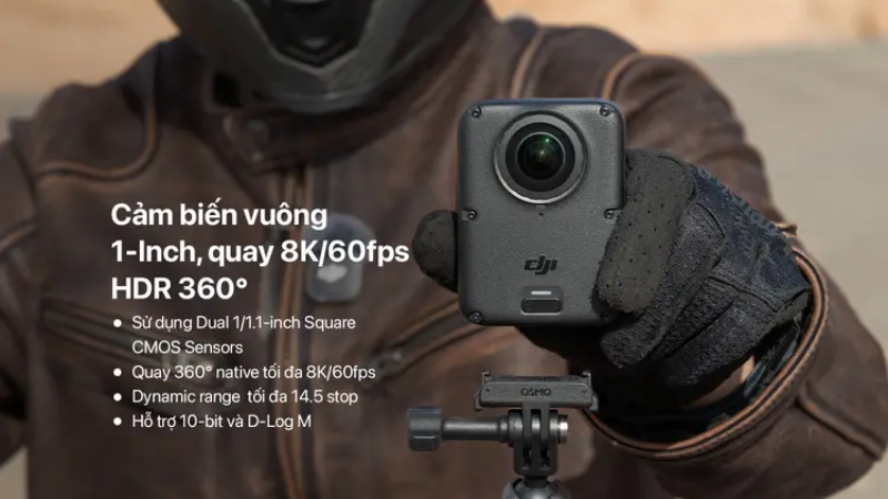 Quay video 360° 8K/60fps với chất lượng hình ảnh chi tiết