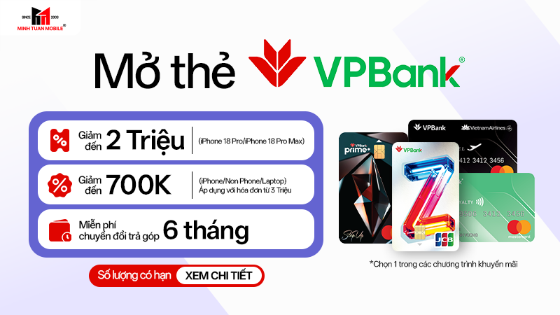 Mở thẻ VPBank qua SENID: Nhận voucher lên đến 2 triệu khi mua iPhone 18 Pro