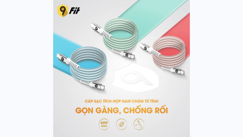 Cáp sạc 9Fit từ tính tự cuộn tiện lợi