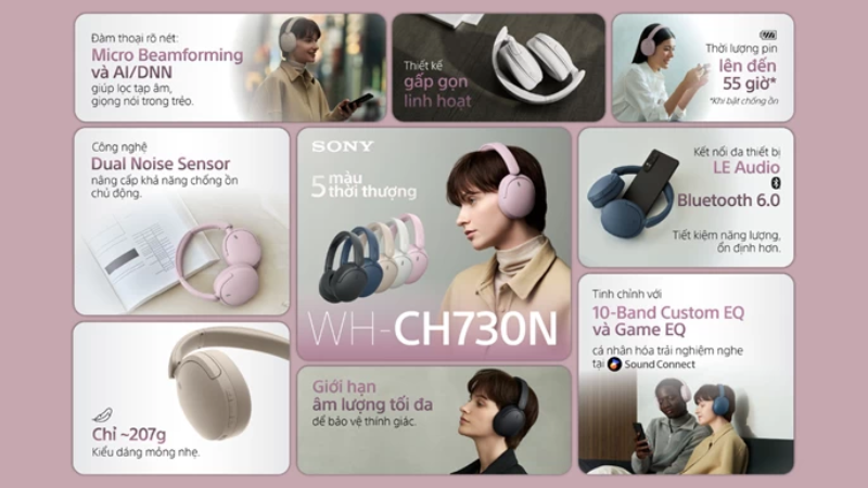 Tai nghe chụp tai Sony WH-CH730N