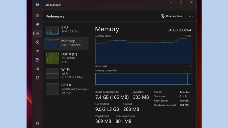 Máy 8 GB RAM chưa chắc được cải thiện